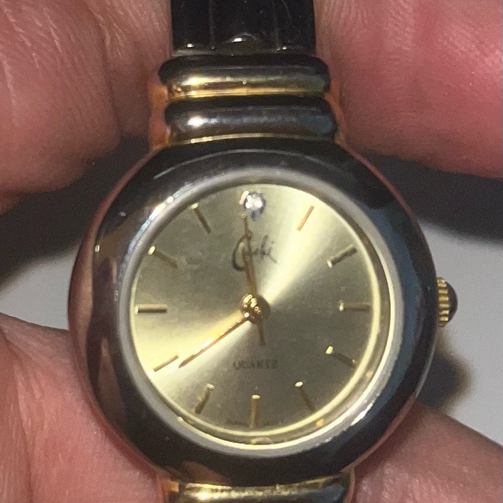 Gold and Silver Cali Watch with Silver One-Size Strap